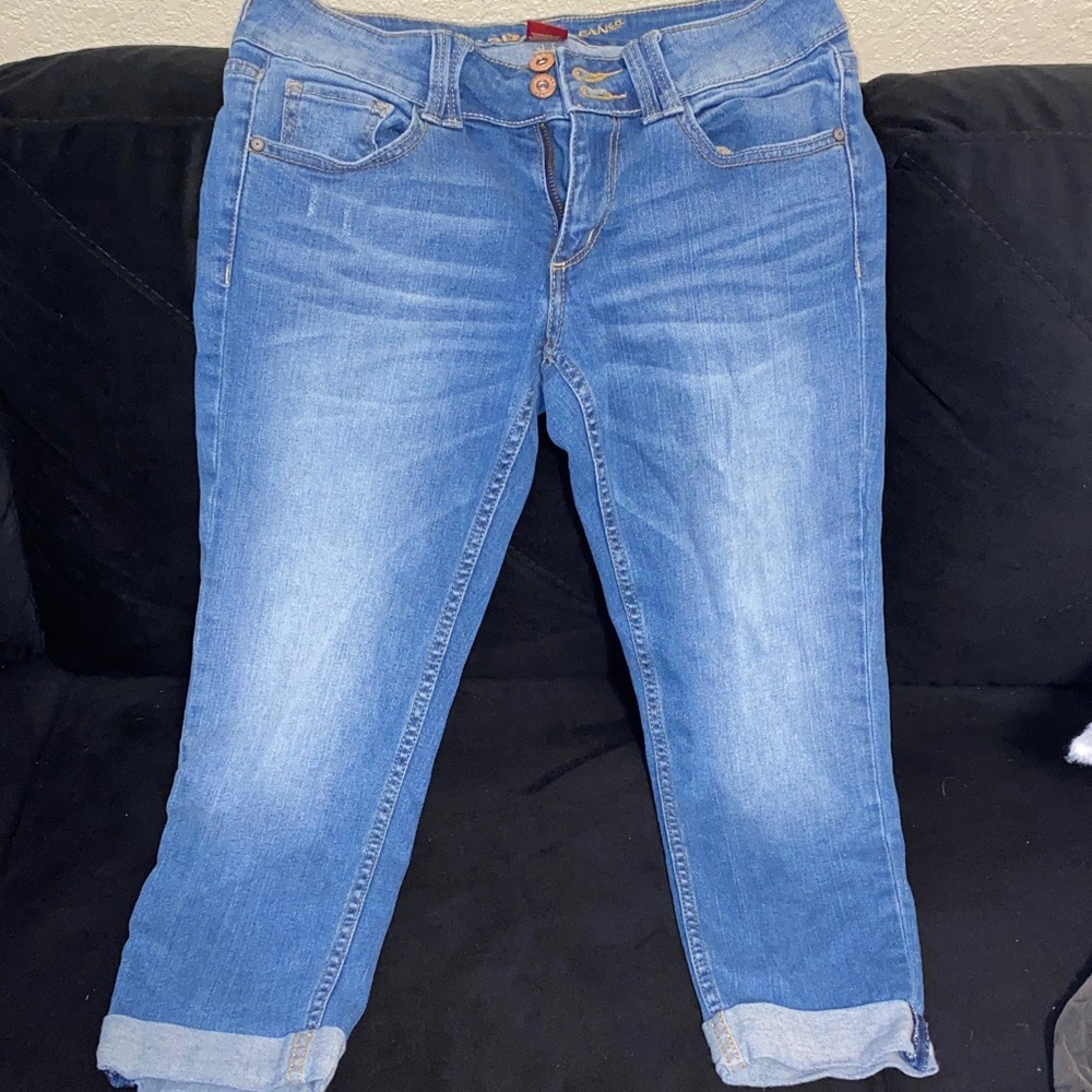 Arizona Jean Company Blue denim Cropped Jeans  size 7 juniors double button